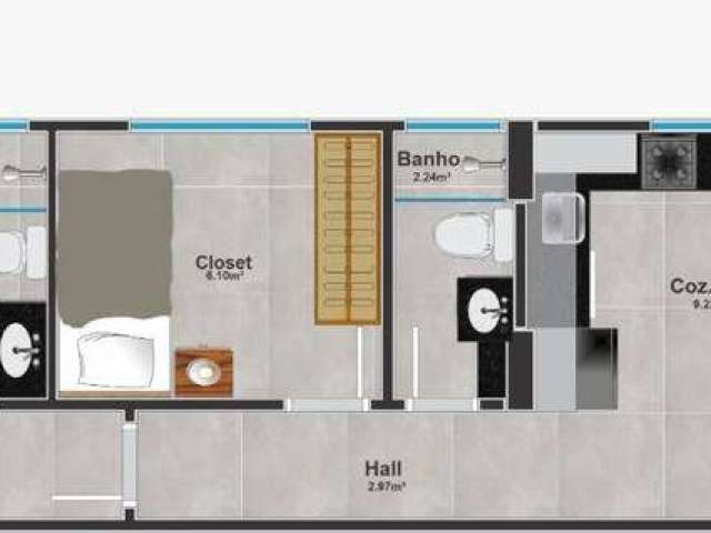 Apartamento com 2 dormitórios à venda, 53 m² por R$ 458.400 - Canto do Forte - Praia Grande/SP