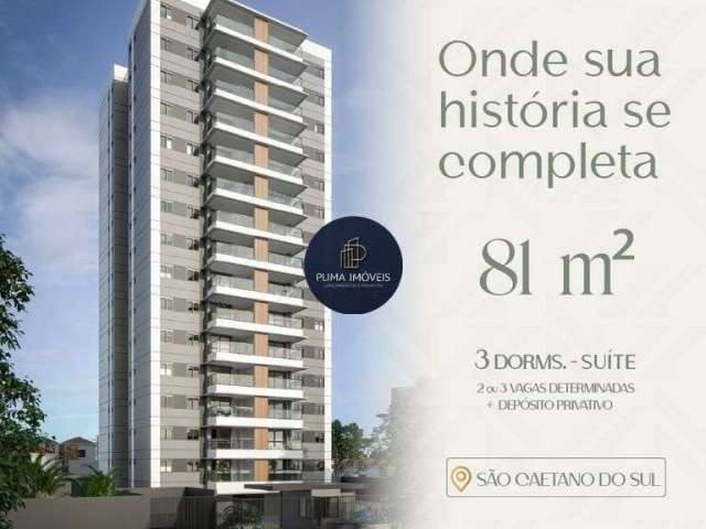 Breve Lançamento em São Caetano do Sul!! 81m², 3 dorms, 2 ou 3 vagas!