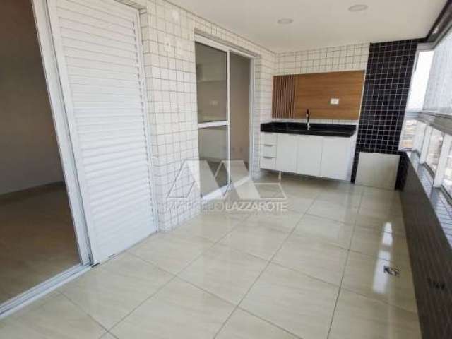 Apartamento para locação de 76 m² com 2 quartos, terraço gourmet, 1 vaga, lazer com piscina na Guilhermina em Praia Grande