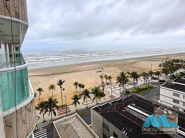 Apartamento 2 quartos frente para o mar, lazer com piscina em Praia Grande