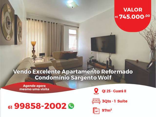 Vendo Excelente Apartamento Reformado Condomínio Sargento Wolf