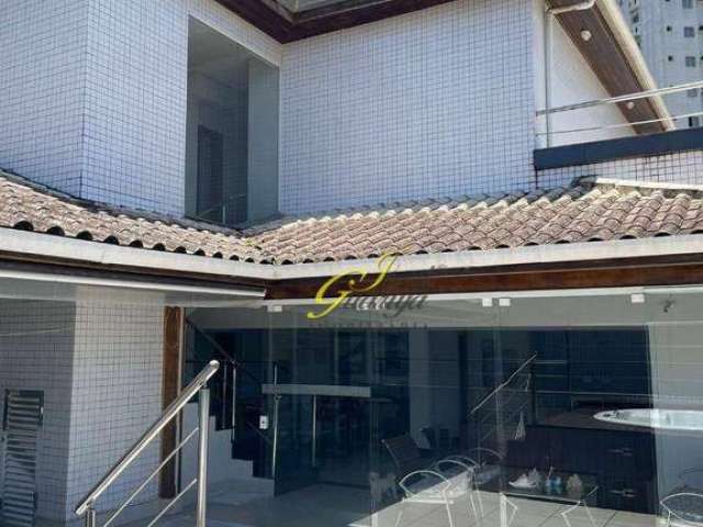 Cobertura duplex, 4 suítes, 7 banheiros, 4 vagas de garagem na Praia das Astúrias no Guarujá