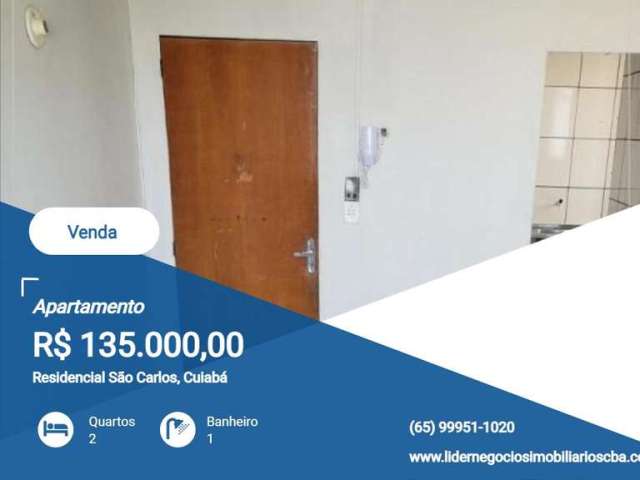 Apartamento para Venda em Cuiabá, Residencial São Carlos, 2 dormitórios, 1 banheiro, 1 vaga