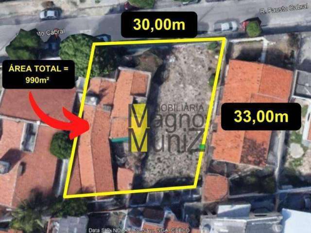 Terreno/Casa à venda, medindo 990 m² por R$ 1.085.000 - Papicu - Fortaleza/CE