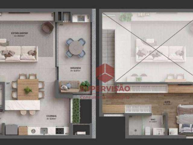 Apartamento Duplex à venda, 117 m² por R$ 1.645.267,22 - Cacupé - Florianópolis/SC