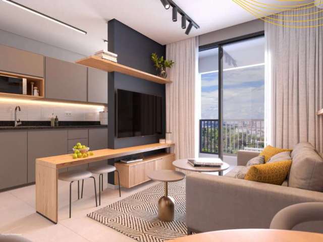 Yellow Residence, 46,97m², 2 Dormitórios, 2 Salas. Toda sofisticação de um bairro planejado · Monitoramento por câmeras · Sacada · Cozinha em conceito aberto · vaga. Perfeito para morar ou investir.