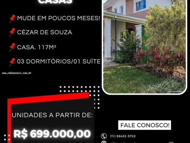 Casa em Condomínio para Venda em Mogi das Cruzes, Cezar De Souza, 3 dormitórios, 1 suíte, 2 banheiros, 2 vagas