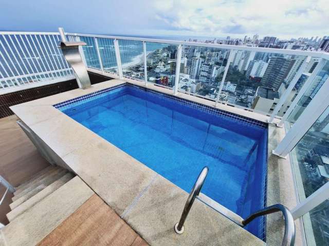 Pituba, cobertura linear 160m², 3 suítes, 4 banheiros, 3 vagas, piscina privativa