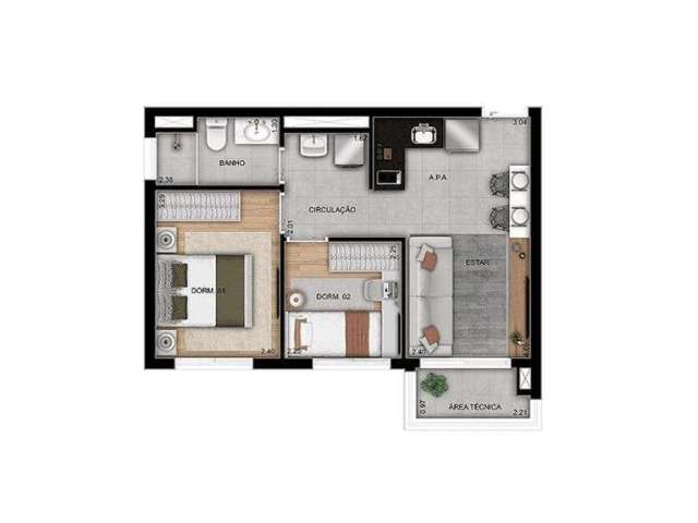 Apto 40m² 2 Dorms na Vila Guilhermina a 350m do Metrô - São Paulo - SP