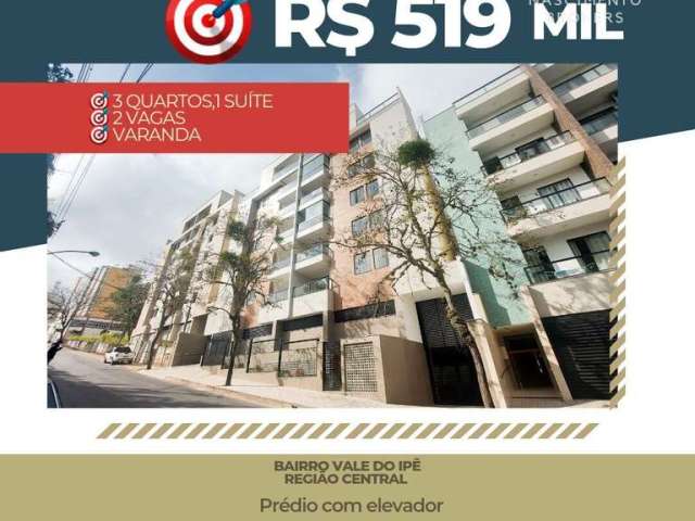 Apartamento para venda possui 92 metros quadrados com 3 quartos em Vale do Ipê - Juiz de Fora - MG