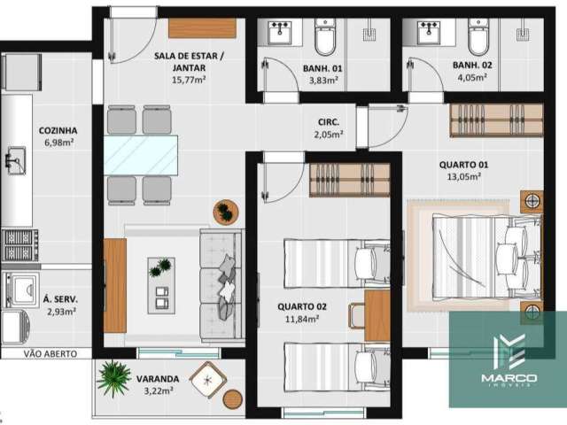 Apartamento com 2 dormitórios à venda, 63 m² por R$ 380.000,00 - Nossa Senhora de Fátima - Teresópolis/RJ