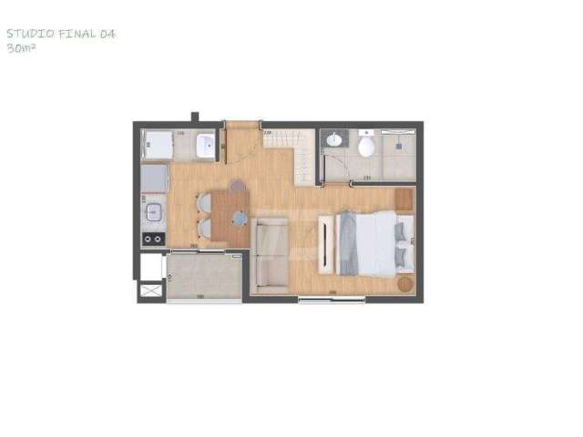 Studio com 1 dormitório à venda, 28 m² por R$ 354.875 - Água Verde - Curitiba/PR