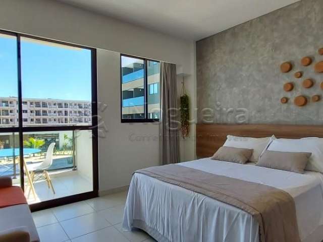 Excelente Flat mobiliado em Muro Alto, no condomínio Mana Beach Experience, possui 28,55m².