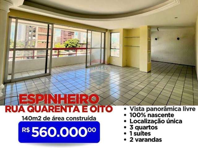 Compre agora o seu apartamento com 02 varandas e 03 quartos no Espinheiro!