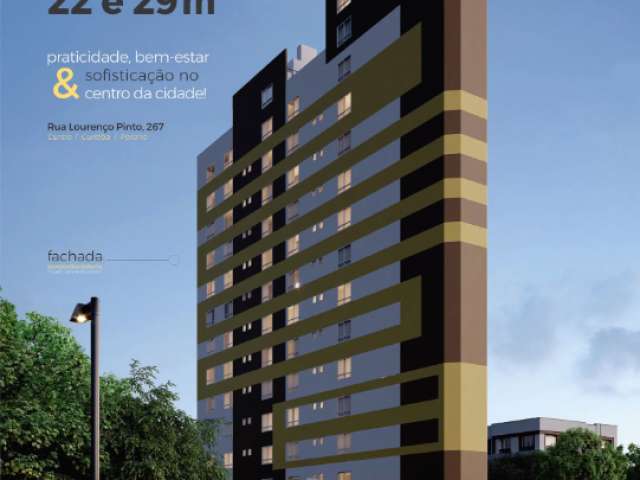 Refinatto - Studios de 22 m2 a 29 m2 no centro de Curitiba, próximo ao Shopping Estação