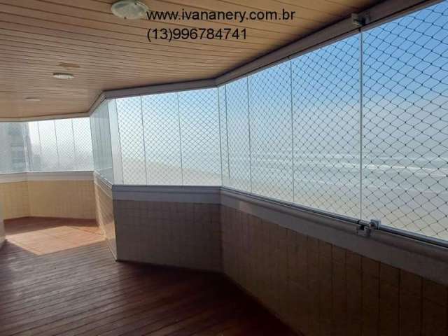 Linda cobertura, frente mar, 3 quartos, sendo 2 suítes, 2 sacadas, piscina, churrasqueira-Jd. Marina-Mongaguá