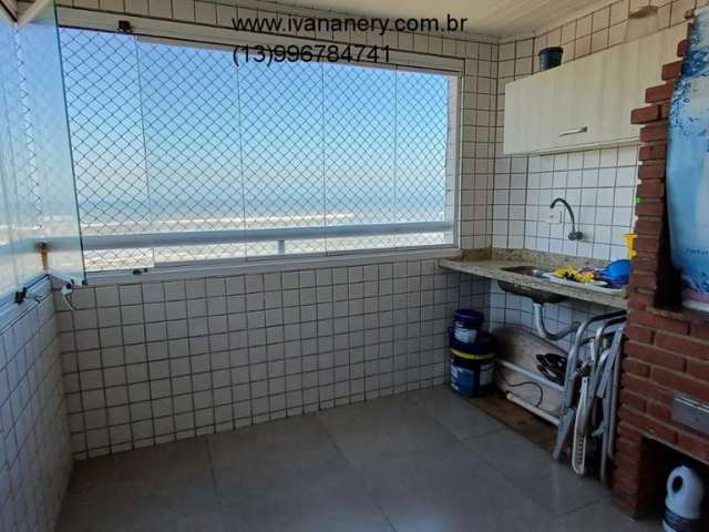 Lindo apartamento frente mar, 2 quartos, 2 varandas, mobiliado-Vera Cruz-Mongaguá