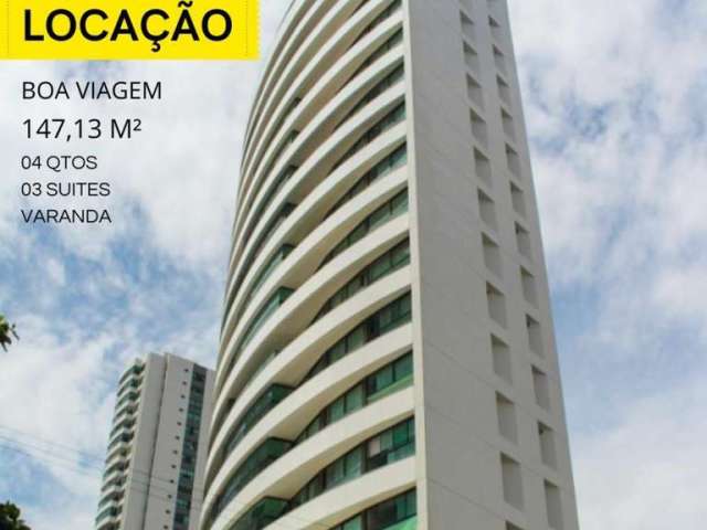 Apartamento para Locação em Recife, Boa Viagem, 3 dormitórios, 3 suítes, 5 banheiros, 3 vagas