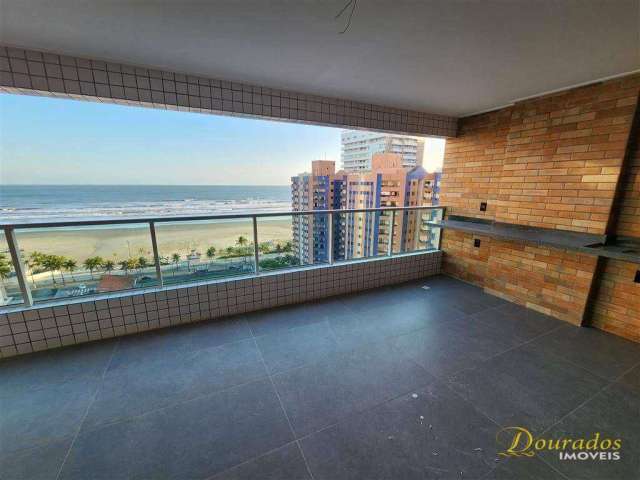 Apto novo com 3 dorm(s), sendo 2 suítes, 126 m², Vista mar, Varanda Gourmet, Aviação - Praia Grande/SP