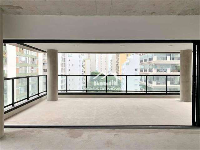 Apartamento novo à venda, no contrapiso, 206m² nos Jardins, 3 suítes, 4 vagas