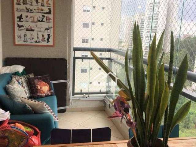 Vende apartamento com 72m², 2 dormitórios, 2 vagas e varanda gourmet.