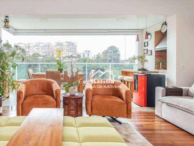 Vende lindíssimo apartamento em condomínio clube no Panamby com 129m² e varanda gourmet.