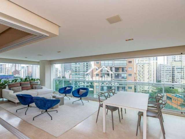 Vende apartamento com 158m², 3 suítes, varanda gourmet e lazer completo, na Vila Nova Conceição.