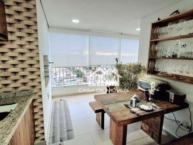 Vende apartamento com 87m², 2 suítes, varanda com churrasqueira, depósito e 2 vagas, na Vila Suzana