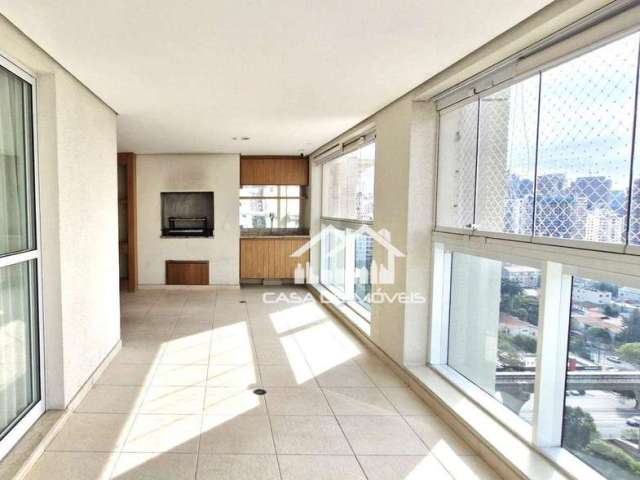 Aluga apartamento de 206m², com 3 suítes e 3 vagas, no Campo Belo.