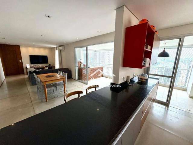 Vende apartamento de 142m², com 3 suítes, 2 vagas e varanda gourmet