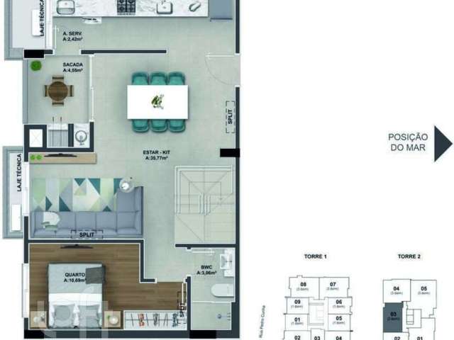 Apartamento à venda em Coloninha com 111 m², 2 qua