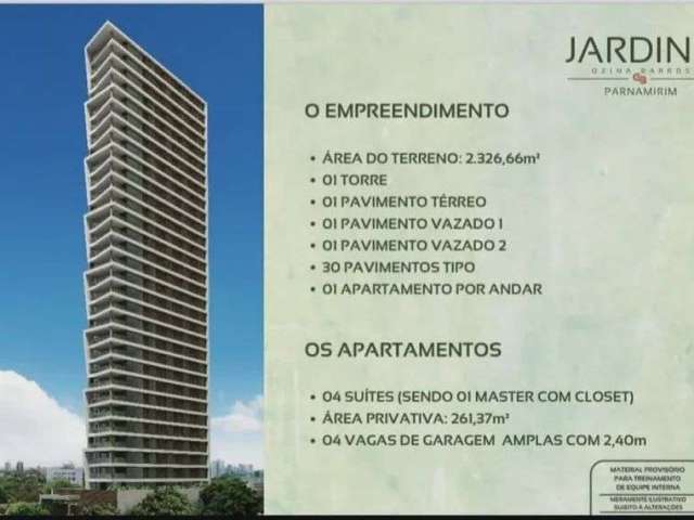 Apartamento para venda com 261m², 4 quartos todos suítes em Parnamirim - Recife - PE