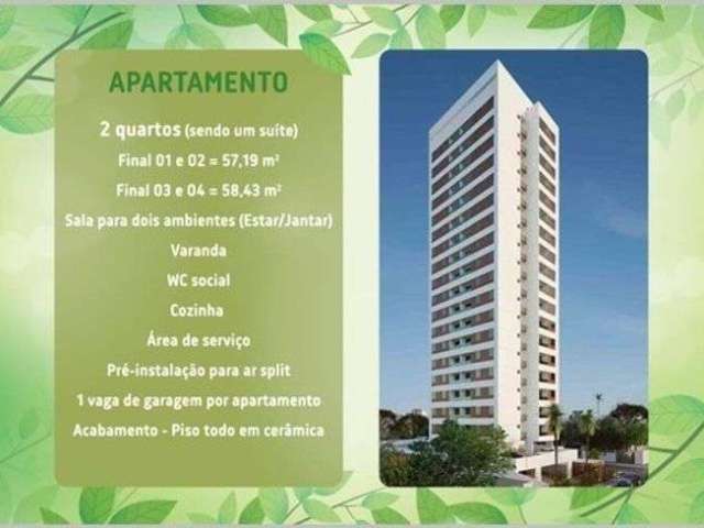 MD-Lançamento em Casa Amarela 2 Quartos 58m² - 1 suíte - Lazer completo | Edf Paulo Ferreira