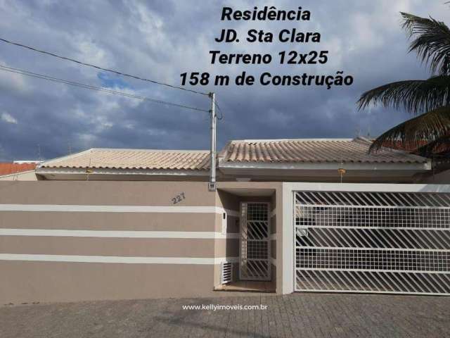 Casa para Venda em Presidente Prudente, Jardim Santa Clara, 3 dormitórios, 1 suíte, 2 banheiros, 3 vagas