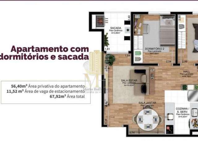 Apartamento para Venda em São Leopoldo, Feitoria, 2 dormitórios, 1 banheiro, 1 vaga