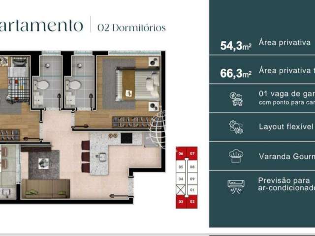 Apartamento com 2 dormitórios à venda, 66 m² por R$ 599.000,00 - Alvinópolis - Atibaia/SP