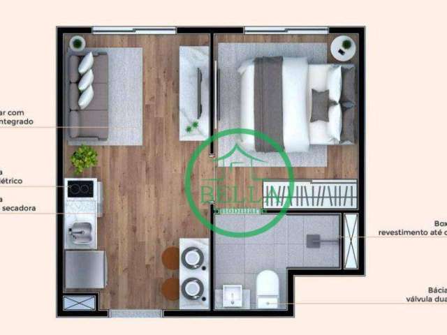 Apartamento com 1 dormitório à venda, 26 m² por R$ 225.000,00 - Jardim Aeroporto - São Paulo/SP