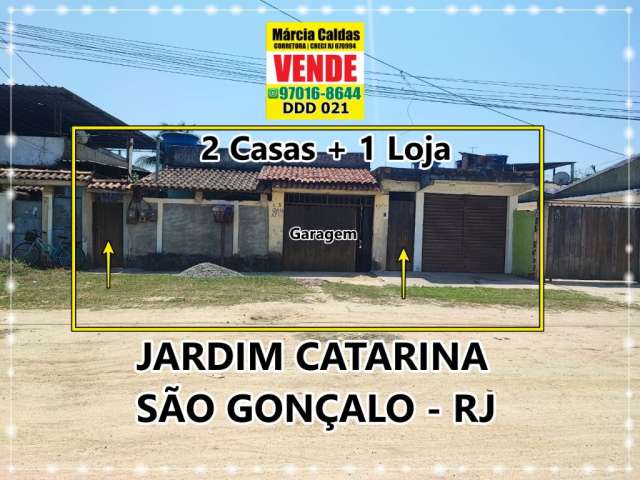 Vendo Duas Casas de 2 Qtos + 1 Loja num mesmo Terreno no Jardim Catarina em São Gonçalo - RJ