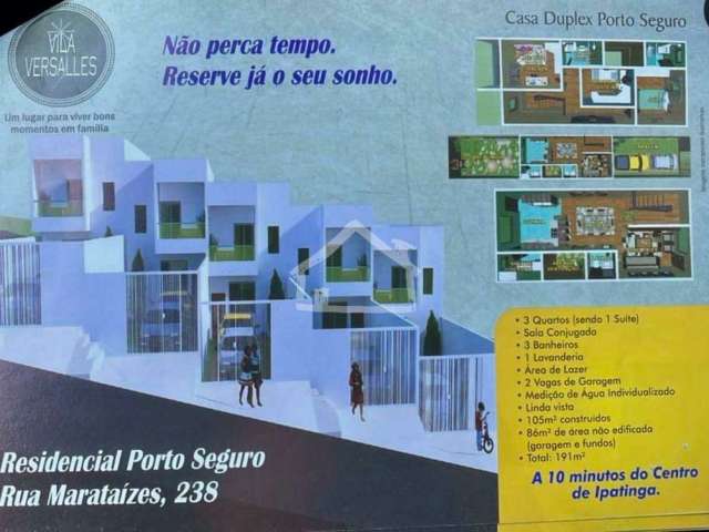 Casa Geminada à venda, 3 quartos, 1 suíte, 1 vaga, Residencial Porto Seguro - Caratinga /MG