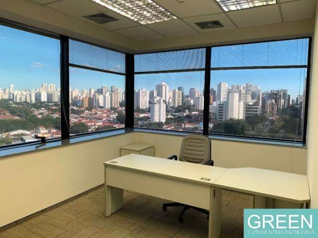 Incrível Andar Corporativo Mobiliado para Locação na Berrini! 589m2, 12 salas, 14 vagas, ar condicionado central, piso elevado, forro modular e mais!