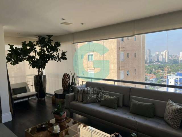 Apartamento à venda no Brooklin Paulista, São Paulo-SP: 2 quartos, 2 suítes, 2 salas, 4 banheiros, 3 vagas - 167m².