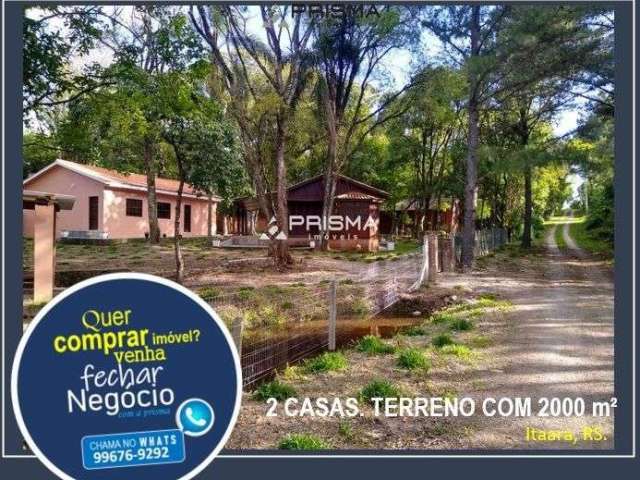 2 casas, terreno com 2000m² todo murado