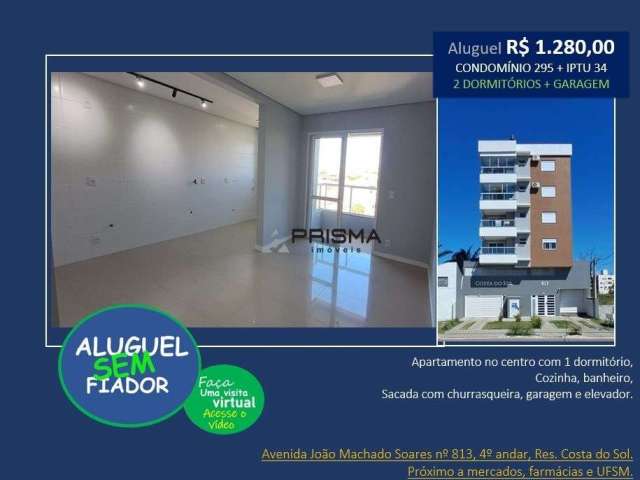 Apartamento para alugar 1 dormitório em Camobi - sacada, churrasqueira, garagem