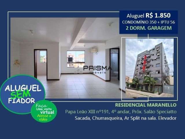 Apartamento de 2 dormitórios, 2 banheiros, living, Churrasqueira. Elevador, Sant