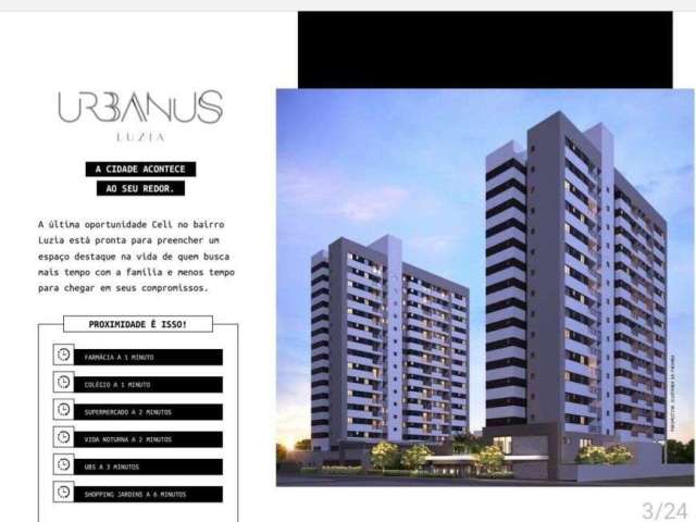 Apto a venda no Condomínio URBANUS LUZIA RESIDENCE, 74m2, 3 quartos em Luzia - Aracaju - SE