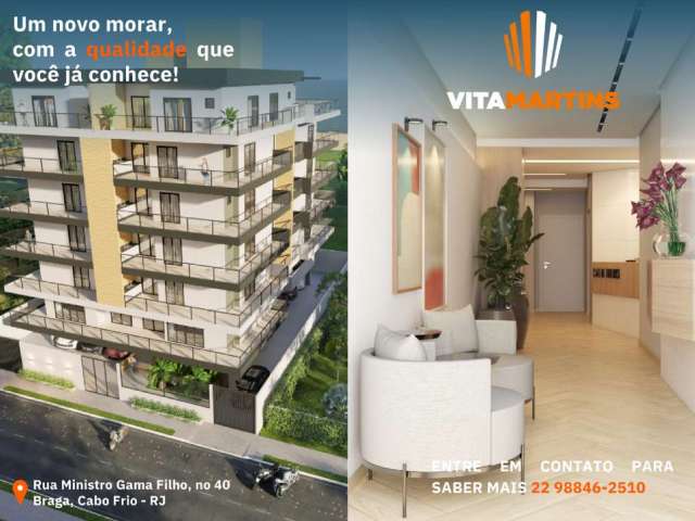 Apartamento de 2 suítes + 2 vagas, 108m² à venda por R$700.000,00, Braga, Cabo Frio, RJ