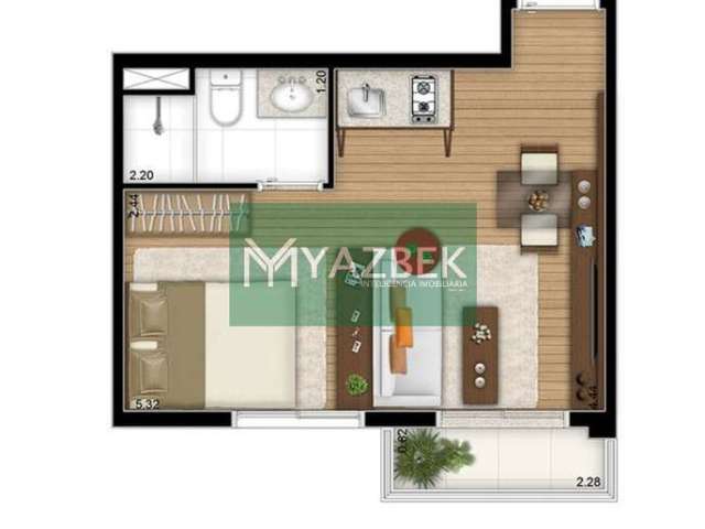 Apartamento com 1 quarto à venda na Rua Bueno de Andrade, 662, Aclimação, São Paulo, 25 m2 por R$ 315.000