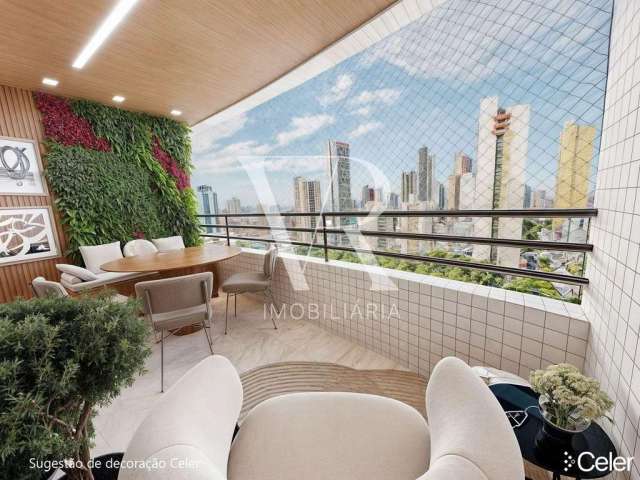 Apartamento em andar alto, 04 quartos, 02 suítes, 160m2 + DCE à venda, Manaíra, João Pessoa, PB - A