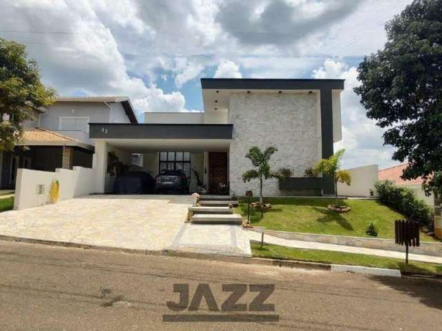 Exuberante casa a venda no Portal das Estrelas, Boituva, SP, possui 3 quartos, sendo 3 suítes, sala, cozinha, área gourmet, piscina e 4 vagas.