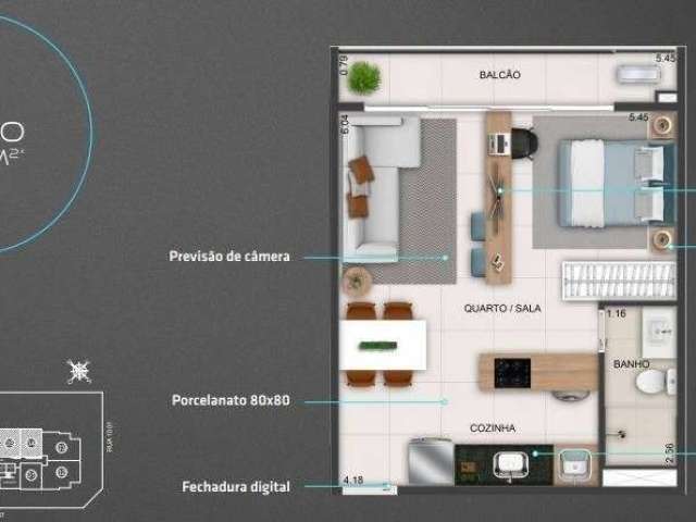 Flat no Smart Areião excelente localização